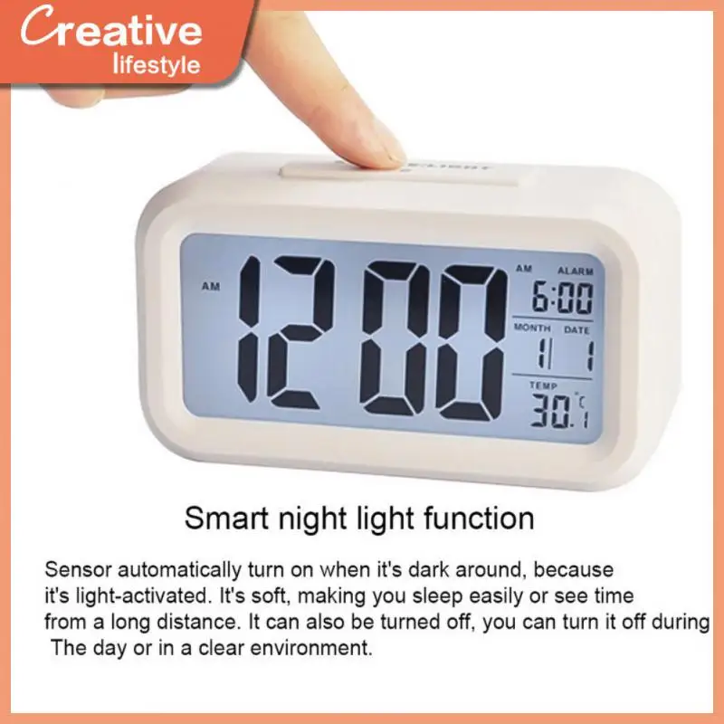

Mute Backlight Alarm Clock Digital Display Led Digital Clock Mini Household Temperature Electronic Electronic Clock Creative