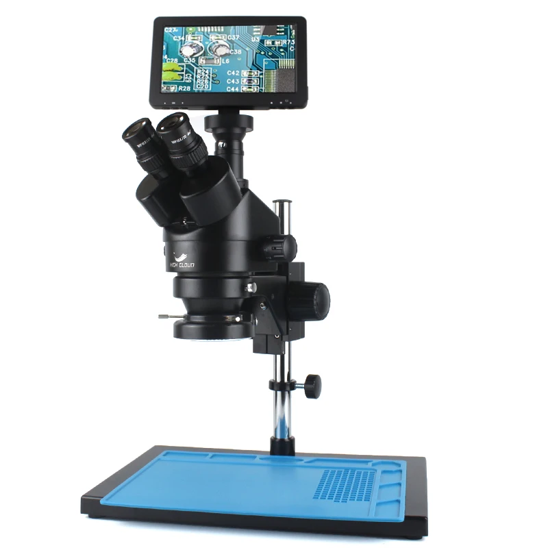

7X-45X Simul-Focal Trinocular Stereo Microscope With Video HDMI USB Camera 7'' LED HD Displa For Phone Soldering Repair