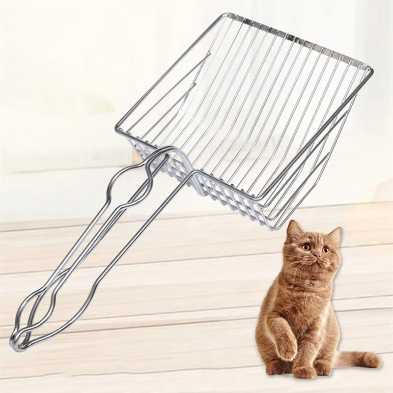 

Cat Litter Shovel Stainless Steel Cat Toilet Scoop Cats Litter Scoop Cleaning Supplies Sand Sifter Shovel for Cats Cleaning Tool