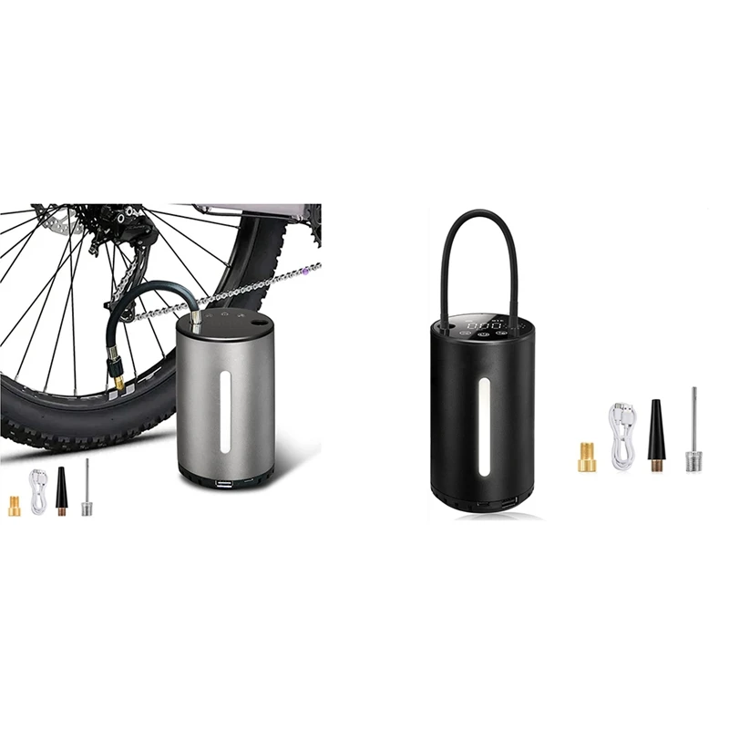 

Bike Pump Portable With Gauge, Ball Pump Inflator Bicycle Electrical Pump,Presta And Schrader Bicycle Pump Valves