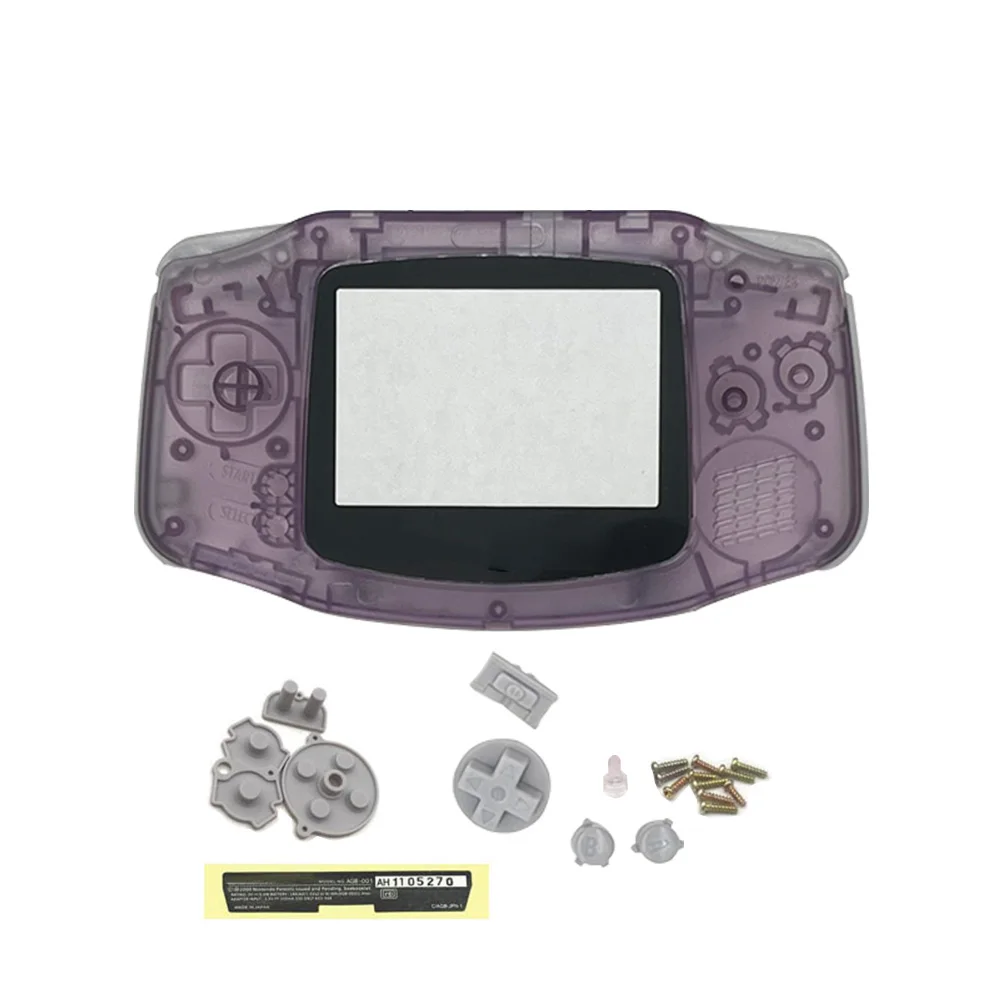 Фото Высококачественный сменный корпус для Nintendo Game Boy Advance GBA, прозрачный черный цвет с проводящей резиновой накладкой, комплекты кнопок №2