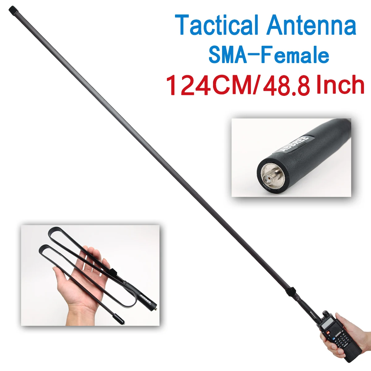 CS тактическая антенна 124 см SMA-Female Dual Band VHF UHF 144 МГц |