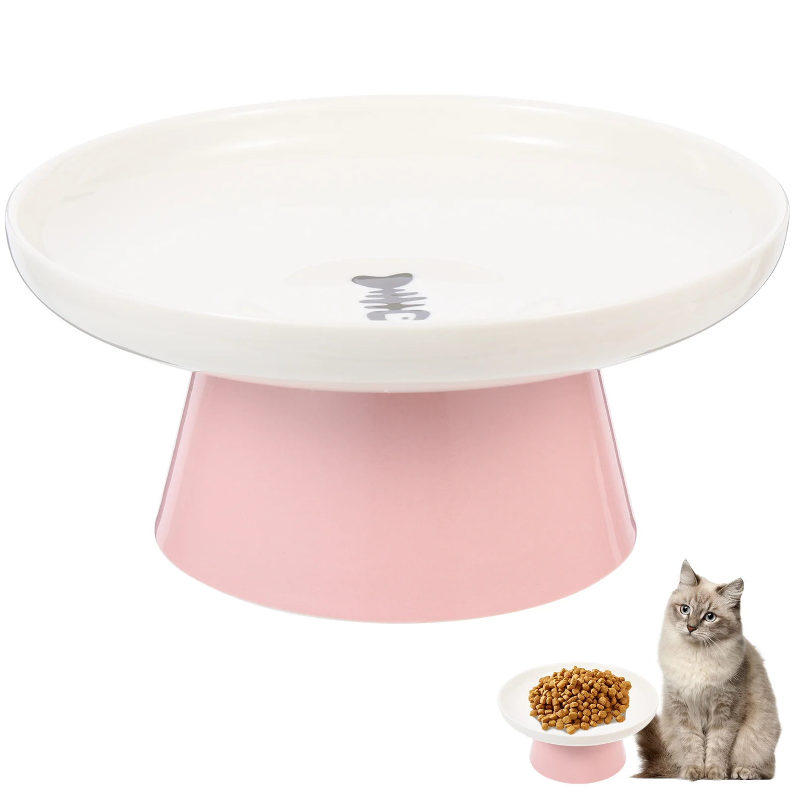 

Cat Bowlfeeder Pet Ceramic Raised Neck Protection Household Holder Decorative Tray Feeding Water Bowls Dish Elevated Dispenser