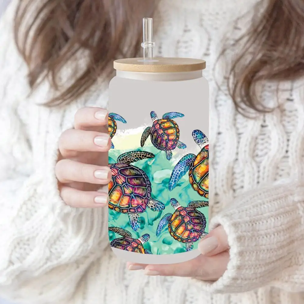 

1PCS Marine Organism UV DTF Transfer Sticker Personalized Cute Cup Decoration Label Waterproof DIY Selfadhesive Cups Stickers