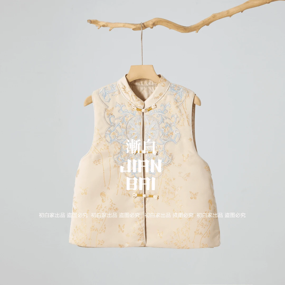 Осенне-зимний парчовый жаккардовый топ с вышивкой из хлопка добавлением