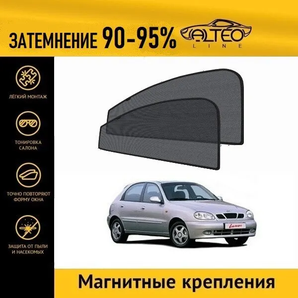 Skeleton avtoshtorki Alteo premium for Daewoo Lanos (1997-2002) hatchback 5D on front door | Car Curtains