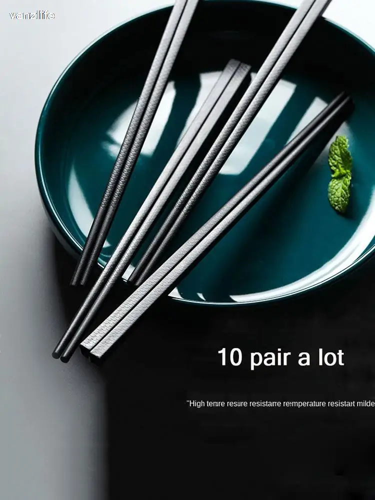 

High-Grade Alloy Chopsticks Non-Slip Household Anti-Mildew High Temperature Resistant Tableware Non-Solid Wood Chopsticks