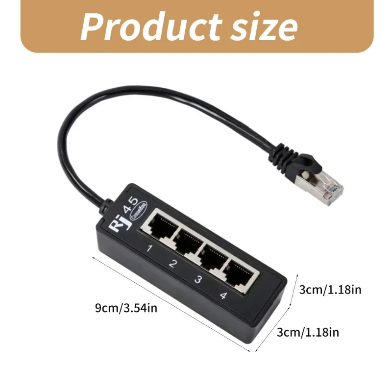 Сетевой разветвитель RJ45 4-портовый адаптер Ethernet-кабеля расширение подключения 24BB