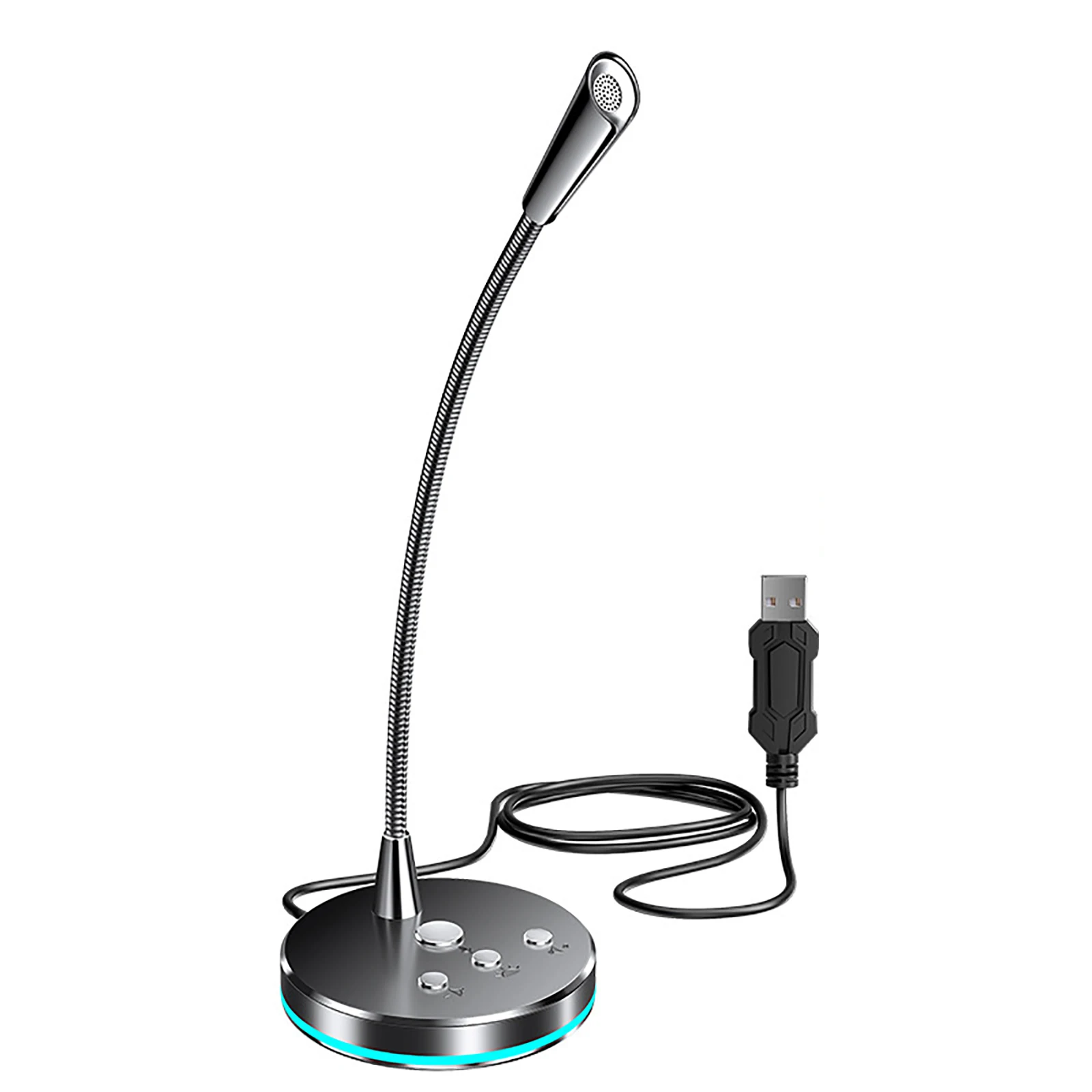 

USB Desktop Computer Microphone Rotatable Laptop Microphone for Conference Live Broadcast