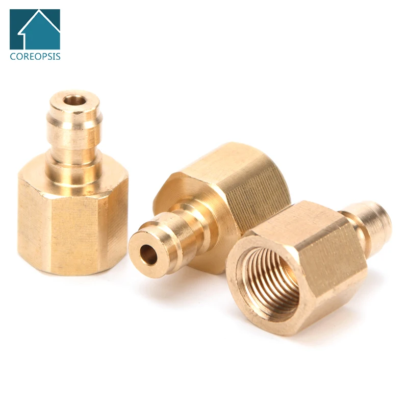 

PCP Paintball Copper Quick Coupler Connector Fittings Air Refilling 1/8BSPP 1/8NPT M10x1 Thread 8MM Male Plug Socket 3pcs/set
