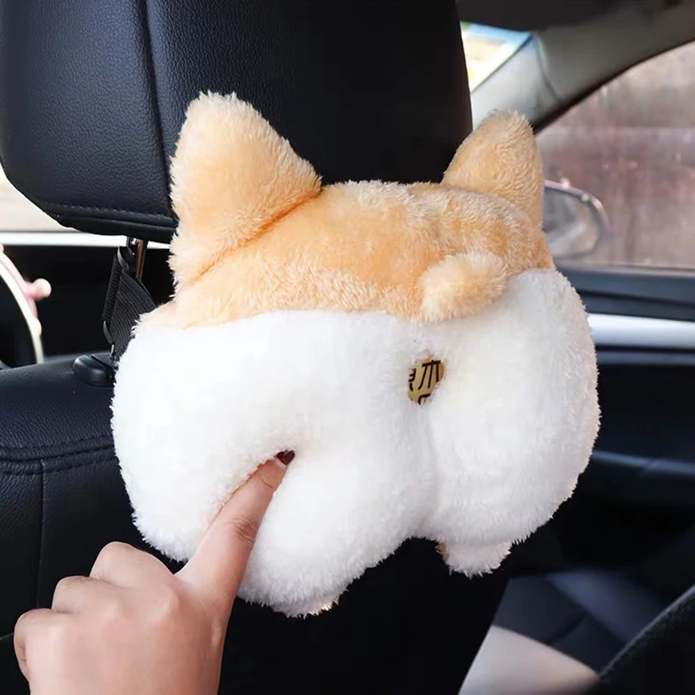 Креативная автомобильная коробка для салфеток Corgi Ass мягкая мультяшная бумажная