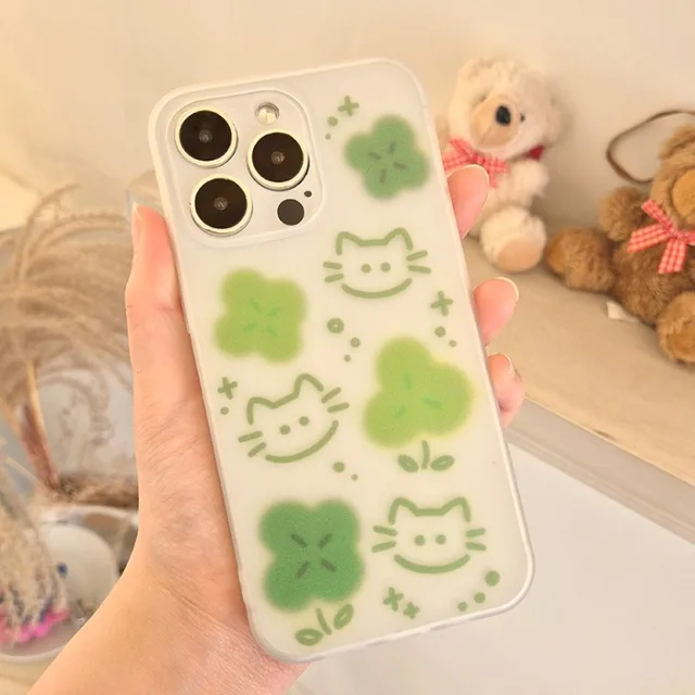 Фото Чехол для телефона INS Four Leaf Clover Cat для Samsung S26 S25 S24 S23 S22 S21 S20 FE Note20 Note10 Plus Ultra Lite Edge 5G, мягкий чехол №2