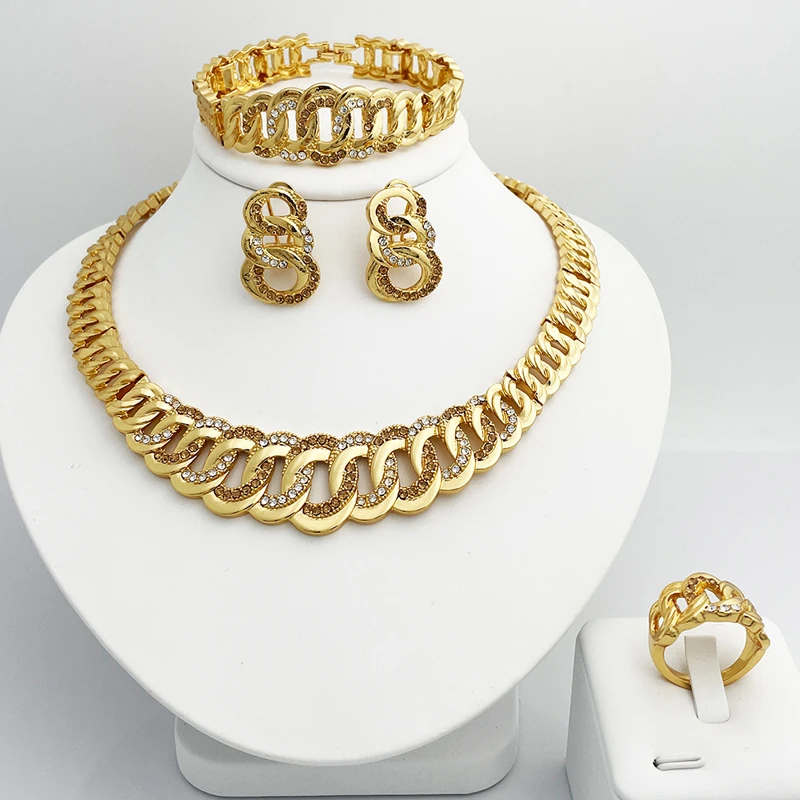 Dubai Jewelry Set For Women Inlaid 