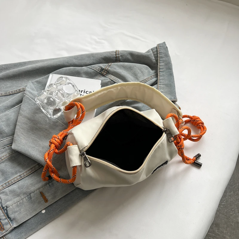 Fashion Women Shoulder Bags Casual Canvas Crossbody Bag Brand Designer Youth Messenger Bag Simple Solid Color Nylon Handbags Sac