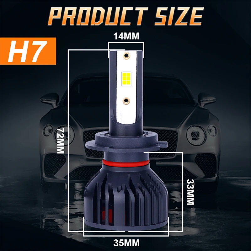 Мини-светодиодные Автомобильные Фары H1 H7 H4 6000lm 300k 5570w 12 Шт. Универсальные Дальнего