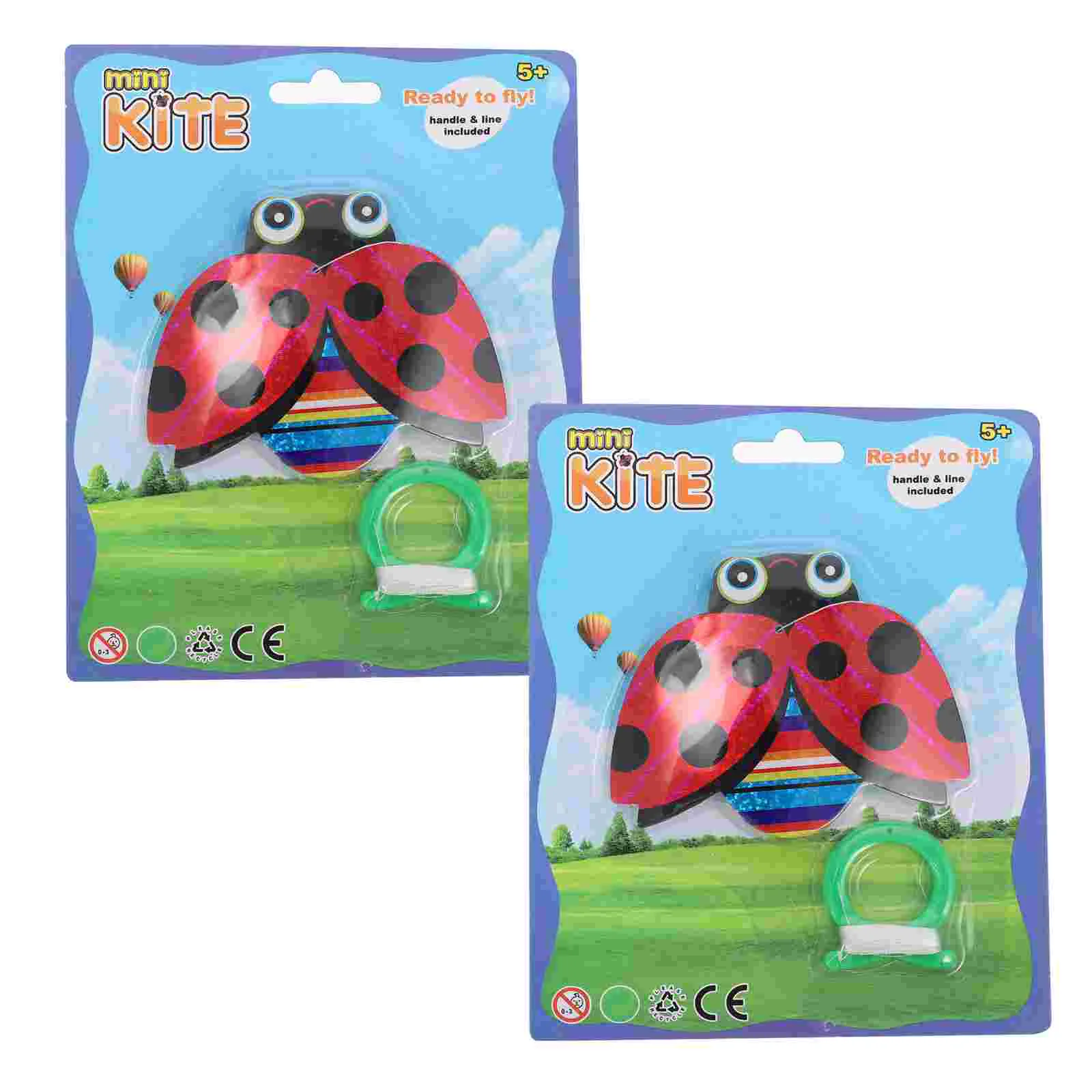 

2pcs Lovely Mini Ladybug Design Kites Children Outdoor Playthings Cartoon Kites