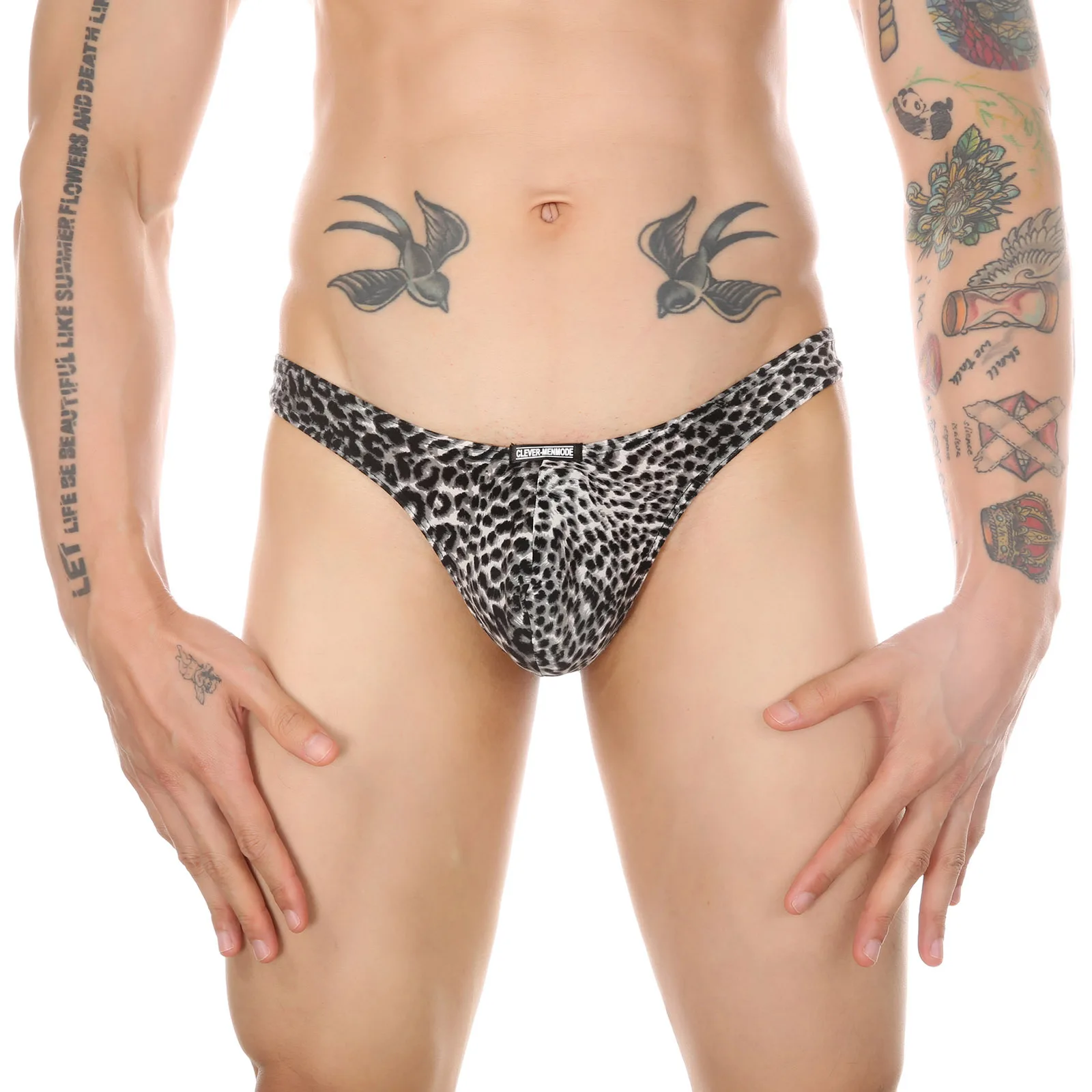 Man Sexy Thongs Panther Pattern Low Waist G strings Erotic Lingerie Outdoor Sex Leopard Undedrwear for Gay Sissy Jockstrap Bar