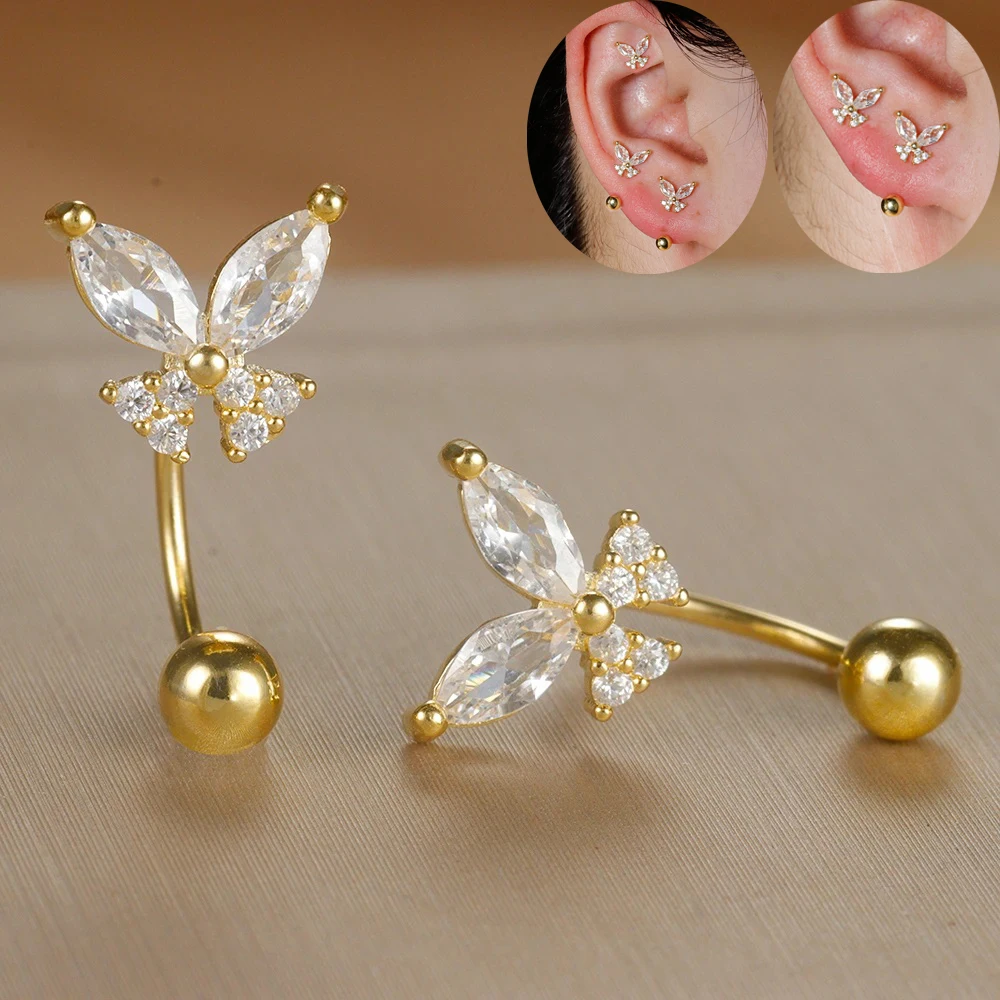 Серьги-гвоздики из нержавеющей стали для пирсинга ювелирные украшения с