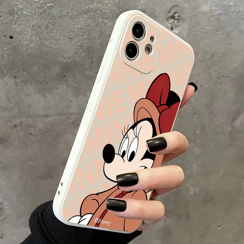 Fashion Letter Mickey Mouse Phone Case For iPhone 11 12 13 14 Pro Max Mini X XR XS Max 6s 7 8 Plus Anime Soft Luxury Cover Coque images - 6