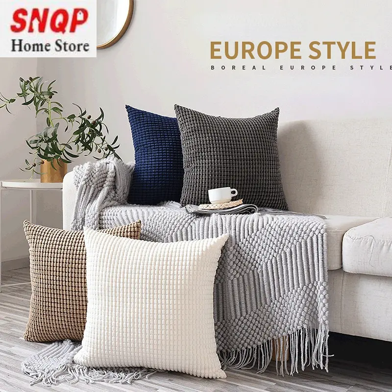 

Роскошная плюшевая наволочка в скандинавском стиле, однотонная Вельветовая декоративная подушка в виде кукурузных ячеек, искусственная подушка для дивана, гостиной, 45x45 см, домашний декор