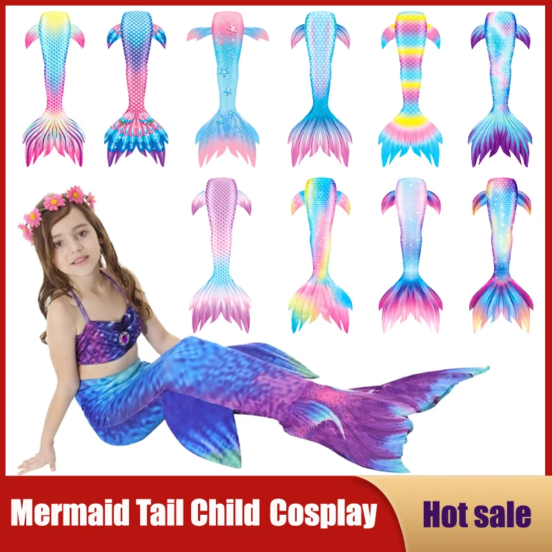 

Fantasy Mermaid Tails Kids Swimming Dress Party Halloween Cosplay Costumes Children Bikini Swimmingsuit Girl Beach Bathing Suit