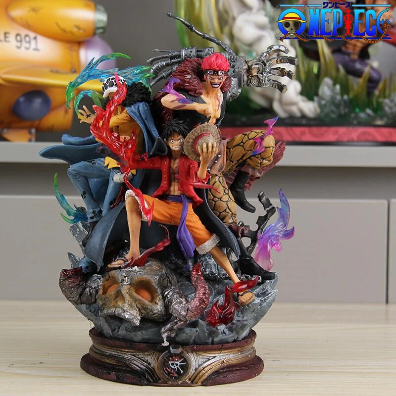 

22cm Anime One Piece Figures Luffy Kidd Law Worst Generation Gk Figurine Yonko Pvc Statue Model Collection Decoration Toys Gift
