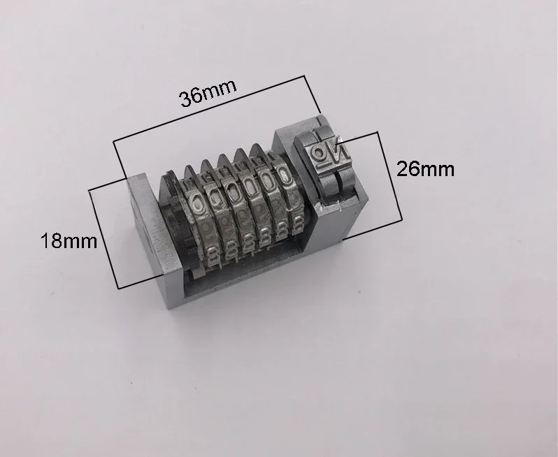 Цельная стальная 6-значная нумерационная машина 4X8 Cicero Letterpress обратная готическая