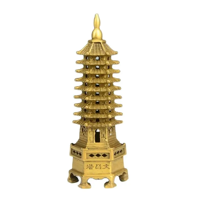 

Китайская Тибетский буддистский храм brass башня Wenchang chedi ступа пагода статуя home металлические украшения ручной работы