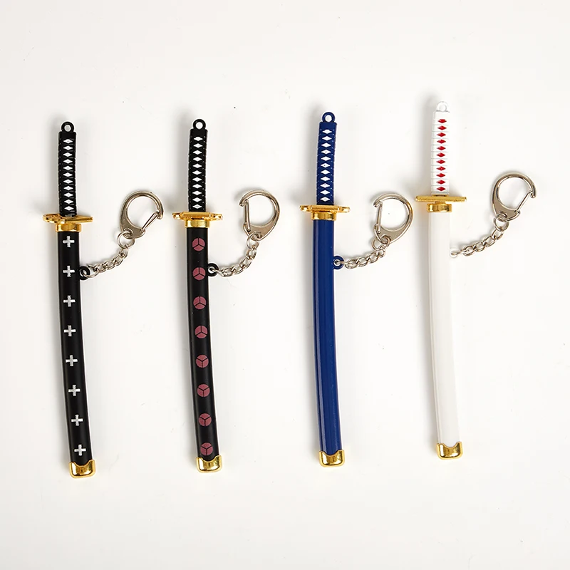 

New 5 Styles Roronoa Zoro Sword Keychain For Women Men Buckle Toolholder Scabbard Katana Sabre Car Keyrings Gift Key Chains