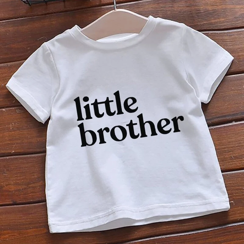 

Summer Children's Clothes Letter Litlle Brother Printed T-shirts Baby Clothes Graphic T-shirts 3-14 Year Kids Boy T-shirt
