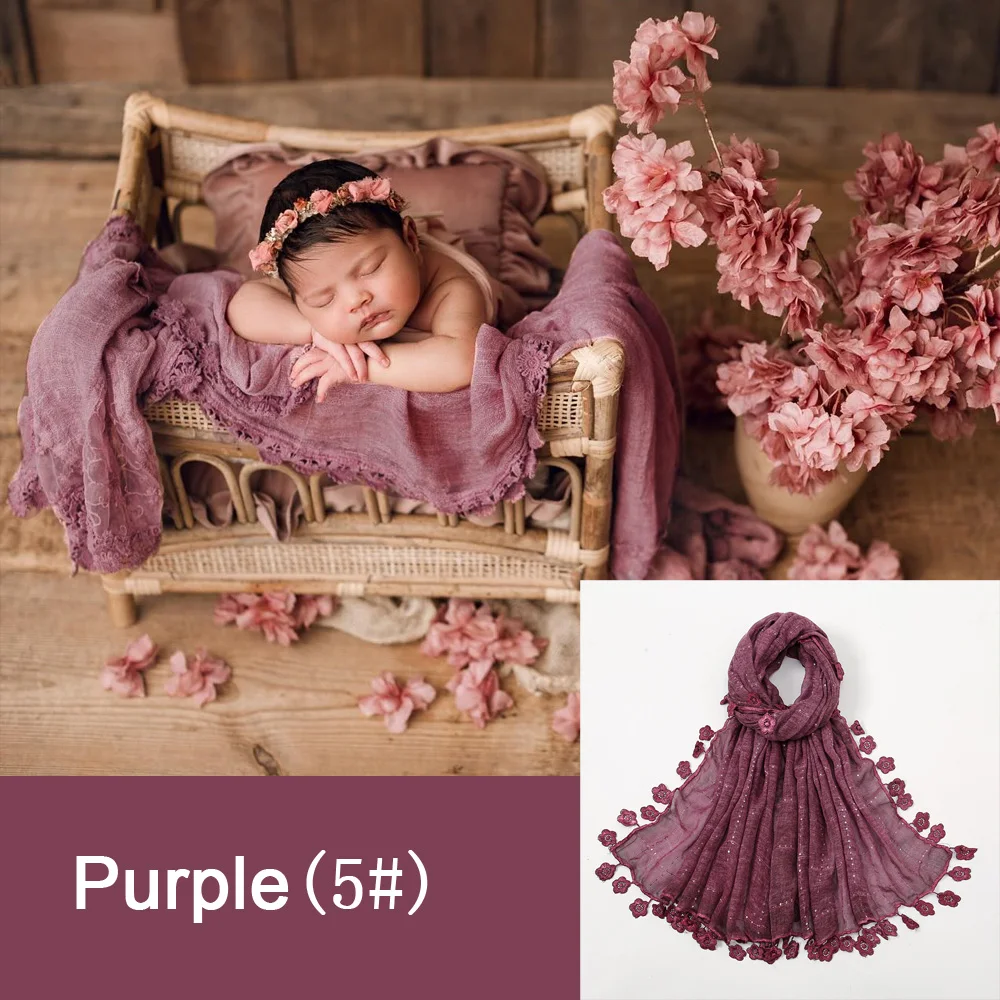 Реквизит для фотосъемки новорожденных мягкое хлопковое кружевное одеяло с