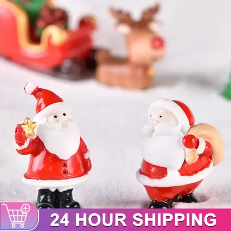 Mini Ruler Christmas Christmas Mini Resin Figurines Miniatures Santa Claus Snowman Elk ...