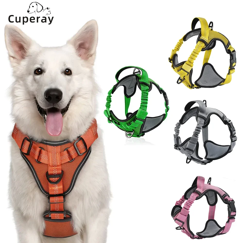 

Dog Harness Elastic Breathable Dog Harness Explosion-proof Punch Medium & Large Dog Chest Harness with Thickened Control Han
