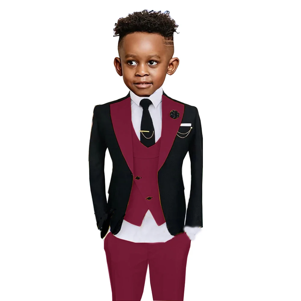 Красивый костюм для мальчиков из трех предметов детей от 2 до 16 лет свадебный