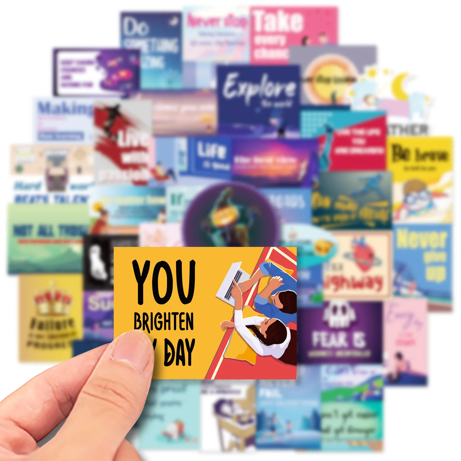 

10/30/50Pcs Colorful Inspirational Stickers Aesthetics Phone Bike Wall Motorcycle Funny Car Waterproof Sticker for Kids Toy Gift