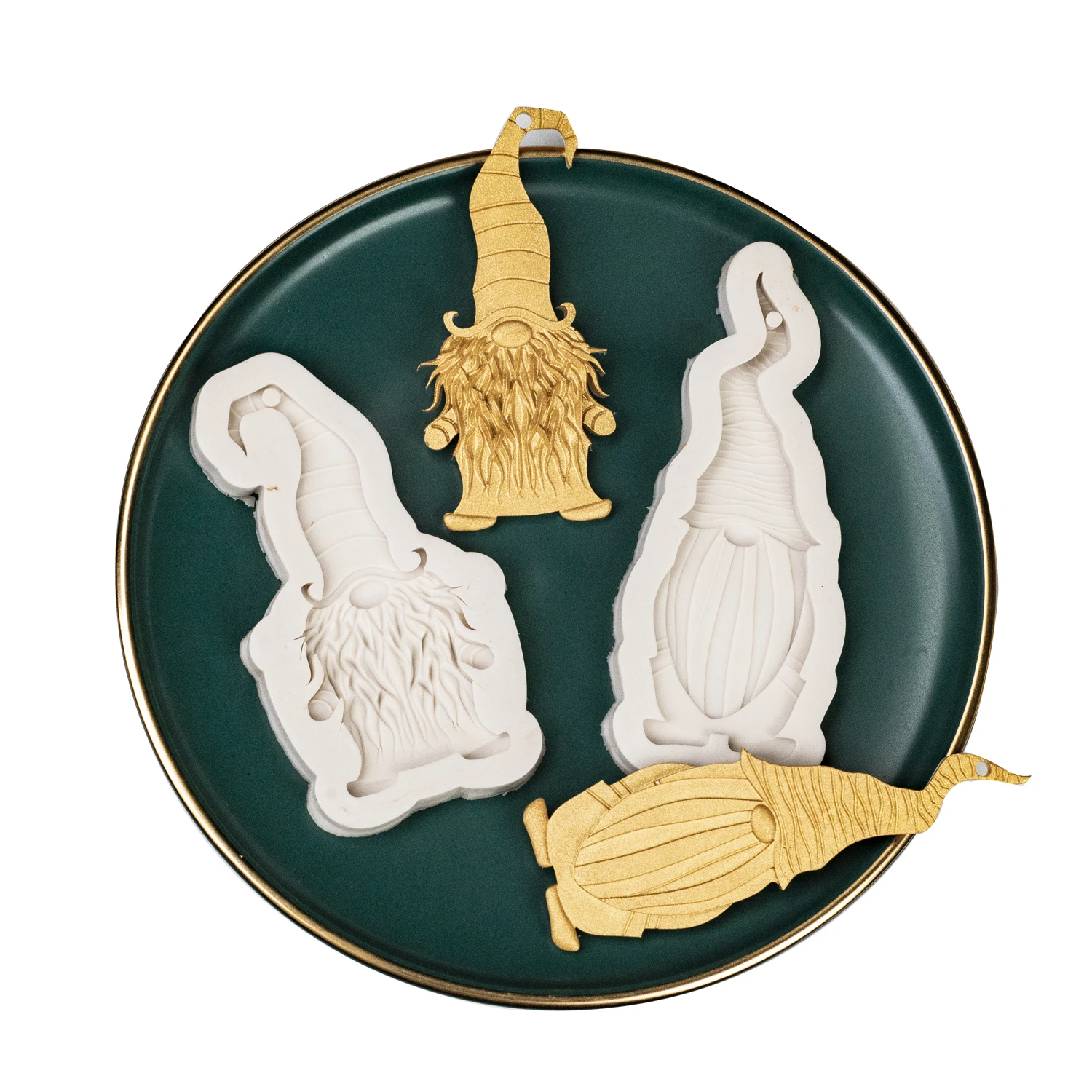 

2pcs holiday santa claus cake silicone New Epoxy Mould Gnomish Keychain Mould, Dwarf Earring Mould Santa Claus Silicone Mold Cak