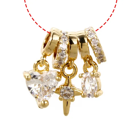 Латунные подвески с микро-паве бабочки DoreenBeads