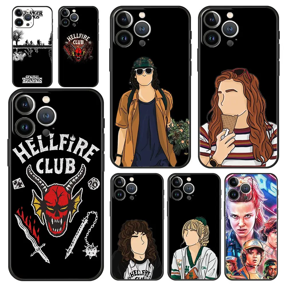 

Hot Stranger Things 4 Strange Story Luxury Phone Case For iPhone 13 14 Mini 12 11 Pro MAX XR X SE XS 7 8 Plus Silicone Cover