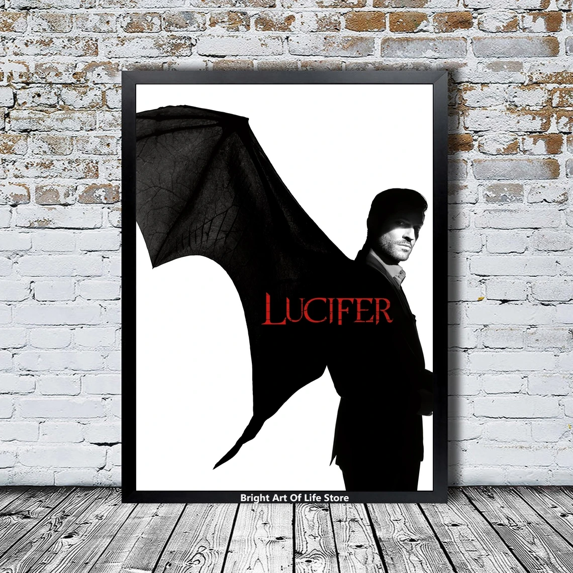 

Lucifer Poster Star Actor TV Series Canvas Poster Photo Print Wall Painting Home Decor (Unframed)