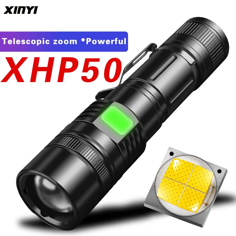 

Powerful 60000LM LED Flashlight XHP50 LED Flashlight USB Rechargeable Torch Zoom 5Mode Flashlight Lantern Use18650/26650 Battery