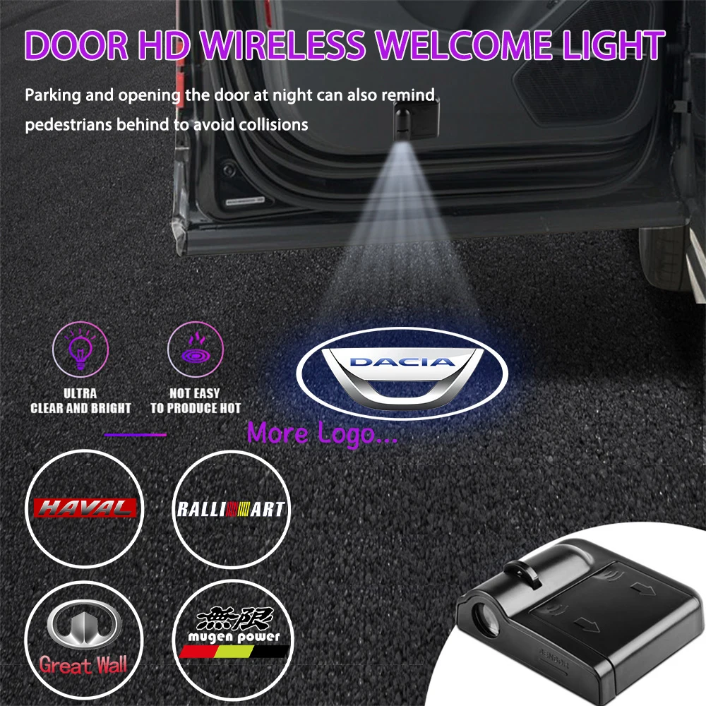

1/2Pcs Car HD Projector Lamp Car Door Wireless Welcome Light Decoration For Renault Dacia Duster Logan Megane 2 Clio Captur Nema