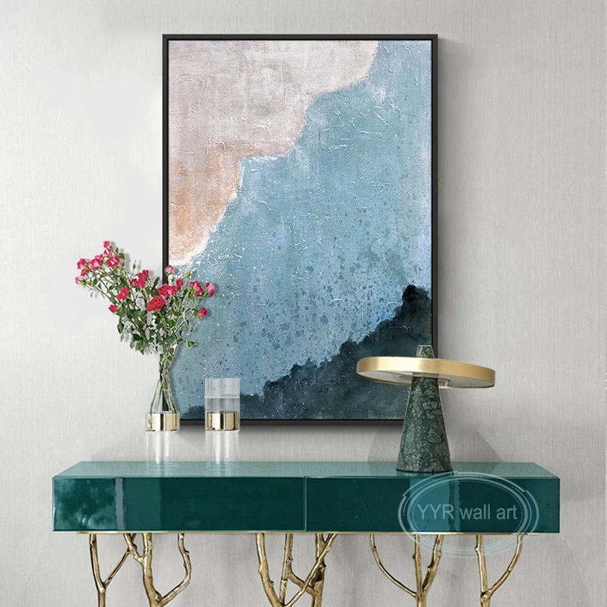 

Простая абстрактная картина маслом ручной работы для прихожей гостиной настенное светильник ство легкое роскошное украшение постер для от...