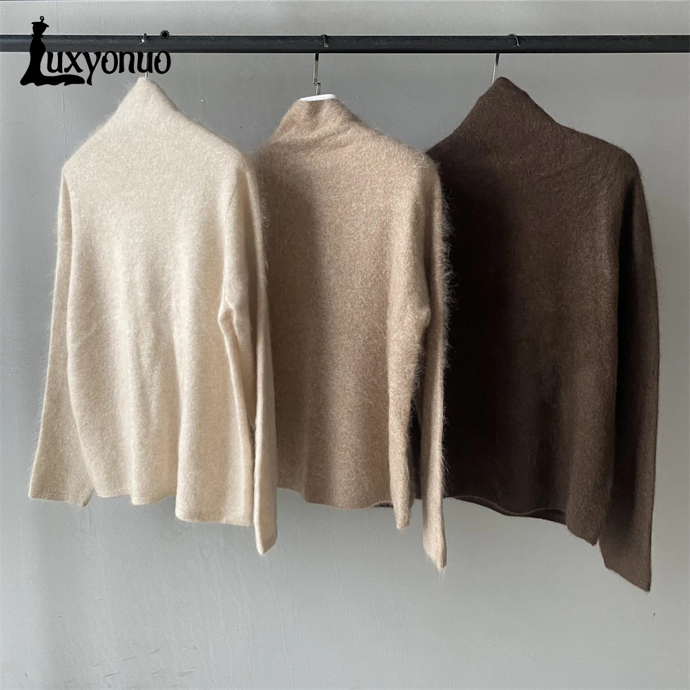 Женский свитер Luxyonuo водолазка с длинным рукавом кашемировый пуловер Женская
