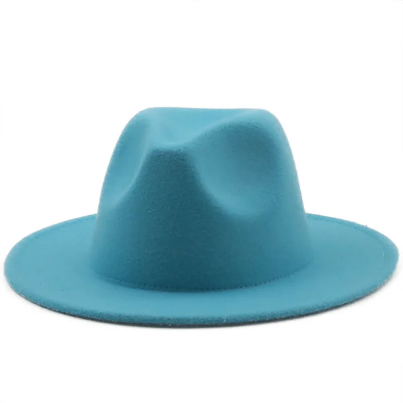 

Sombrero de fieltro clásico británico para hombre y mujer, sombrero de imitación de lana para invierno, Jazz, a la moda