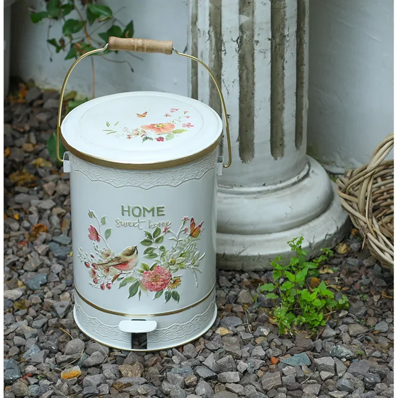 Уличная садовая корзина для мусора металлическая мусорная в европейском стиле