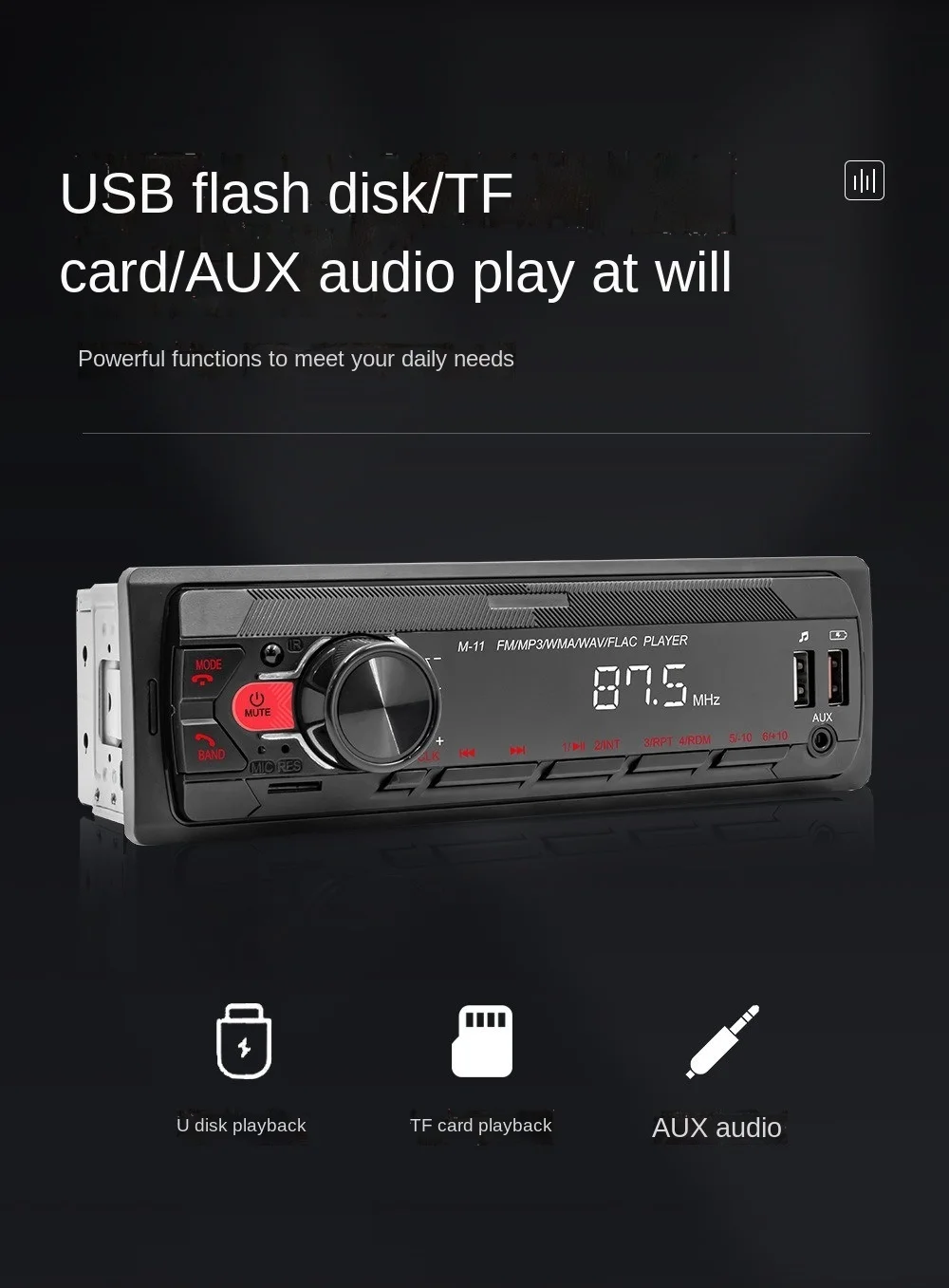 1 DIN автомобильная стереосистема M11 один Bluetooth AUX вход приборная панель FM радио