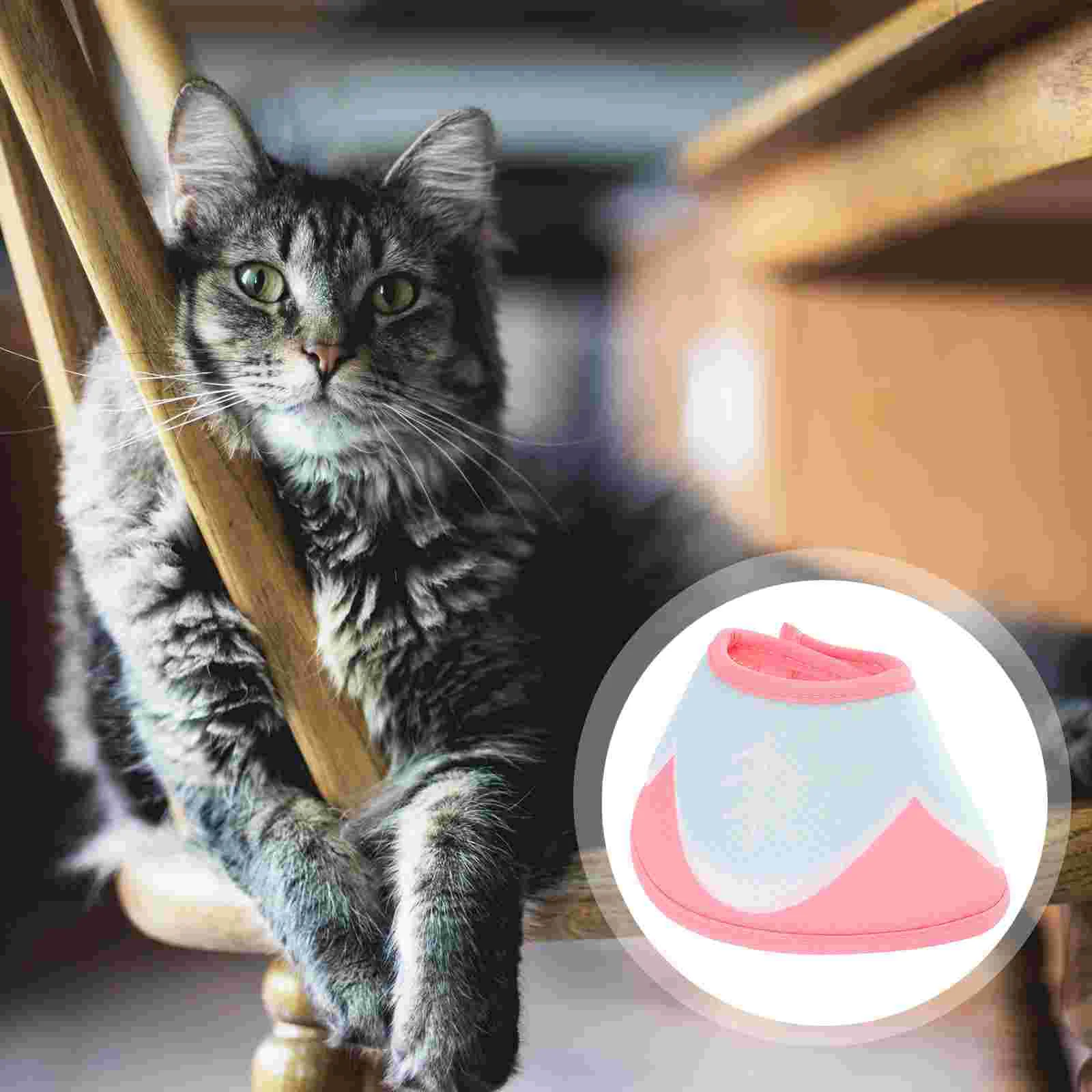 

Cat Recovery Collar Cone Adjustable Cat Cone Collar Kitten Cone Breathable Collar