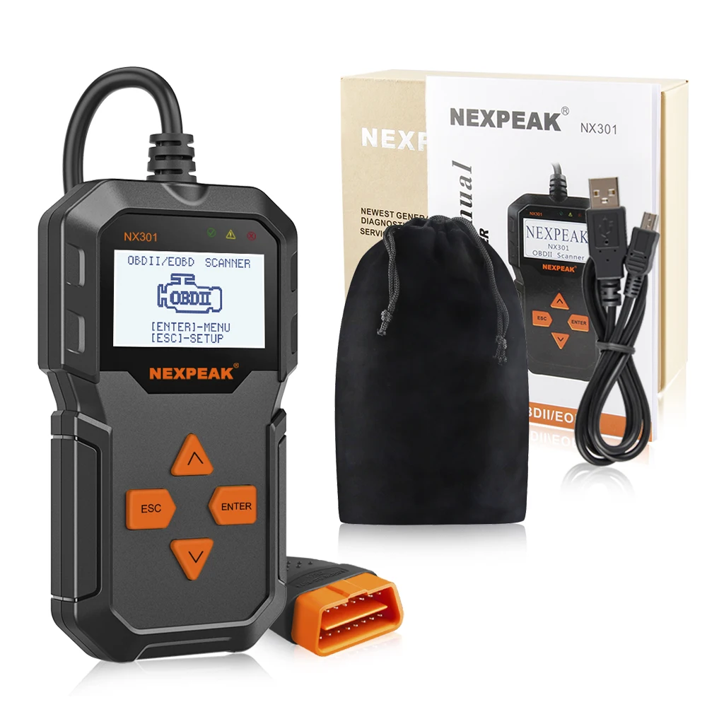 Автомобильный сканер NXPEAK NX301 OBD2, считыватель кодов, инструмент для диагностики автомобиля PK Elm327