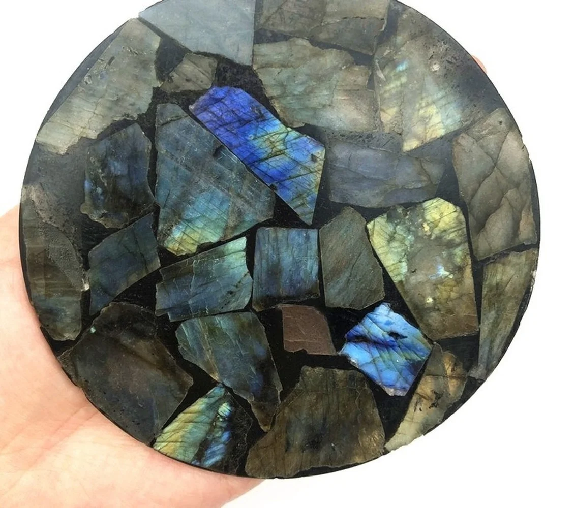 

12cm Natural feldspar disk ornamental ornamental collection of mineral stone