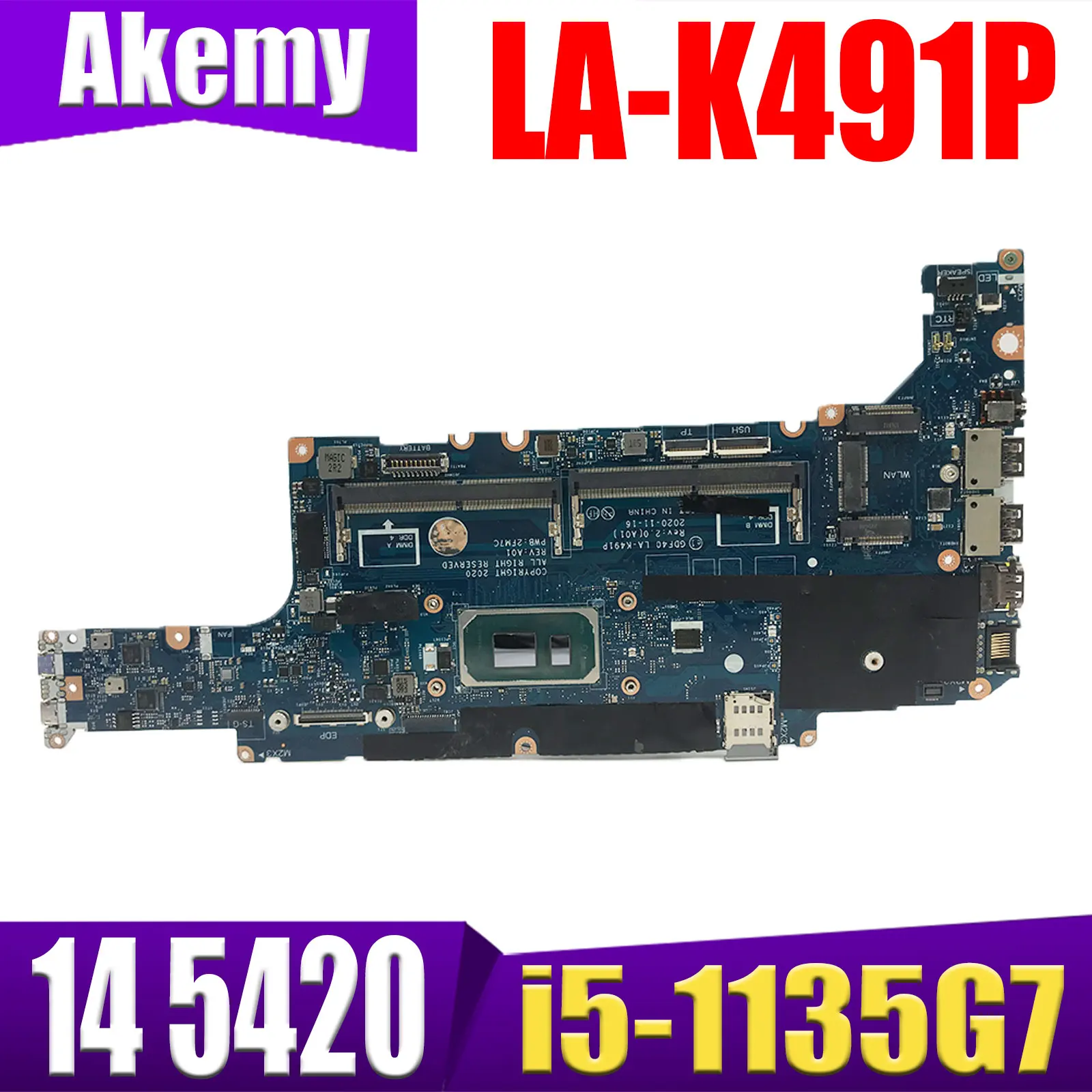

Exchange! LA-K491P i5-1135G7 FOR dell Latitude 14 5420 Laptop Notebook Motherboard CN-0161D1 0161D1 161D1 Mainboard